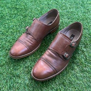 Gordon Rush Leather Cap-Toe Monk Strap Loafer